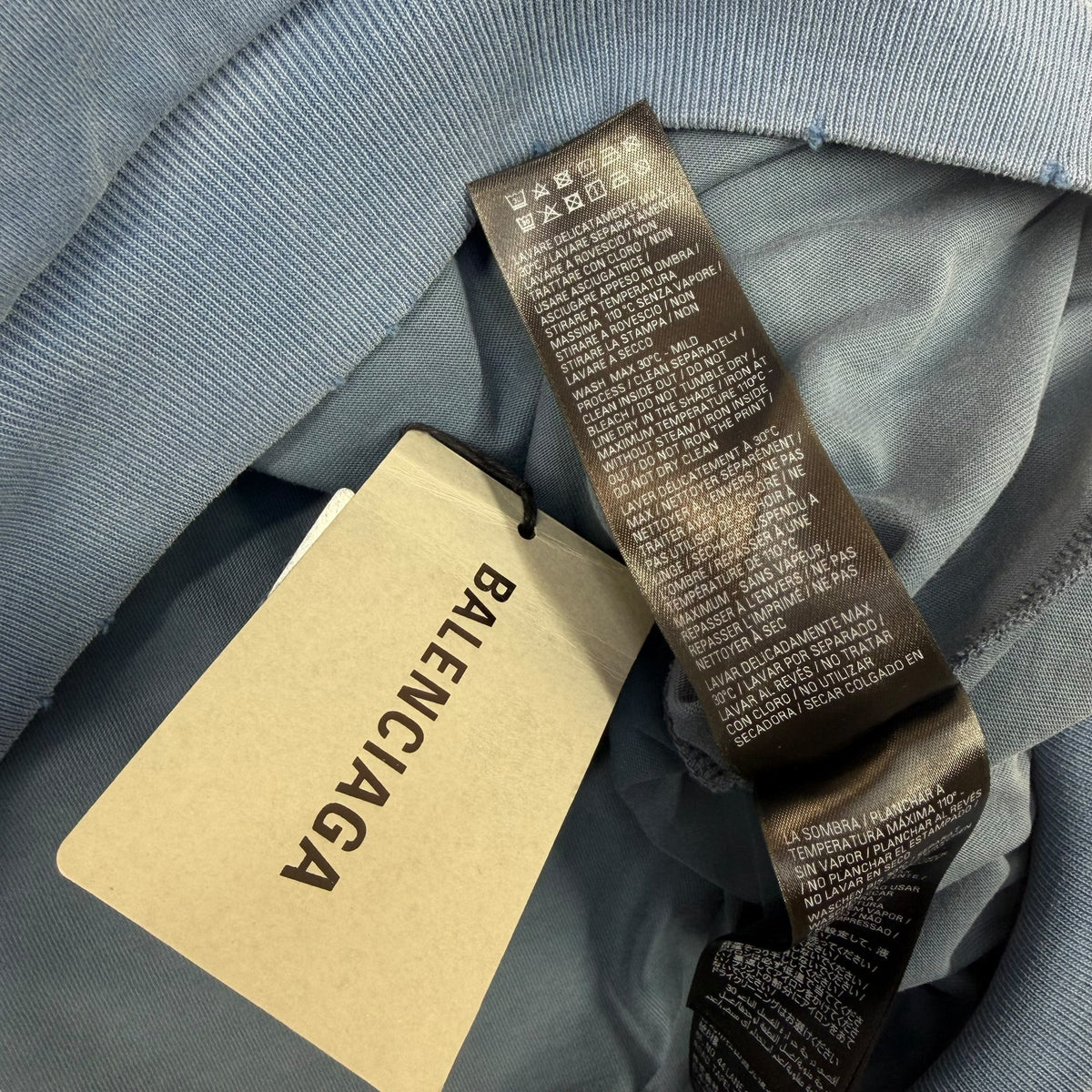 Balenciaga Washed Destruction Printed Logo Hoodie Women