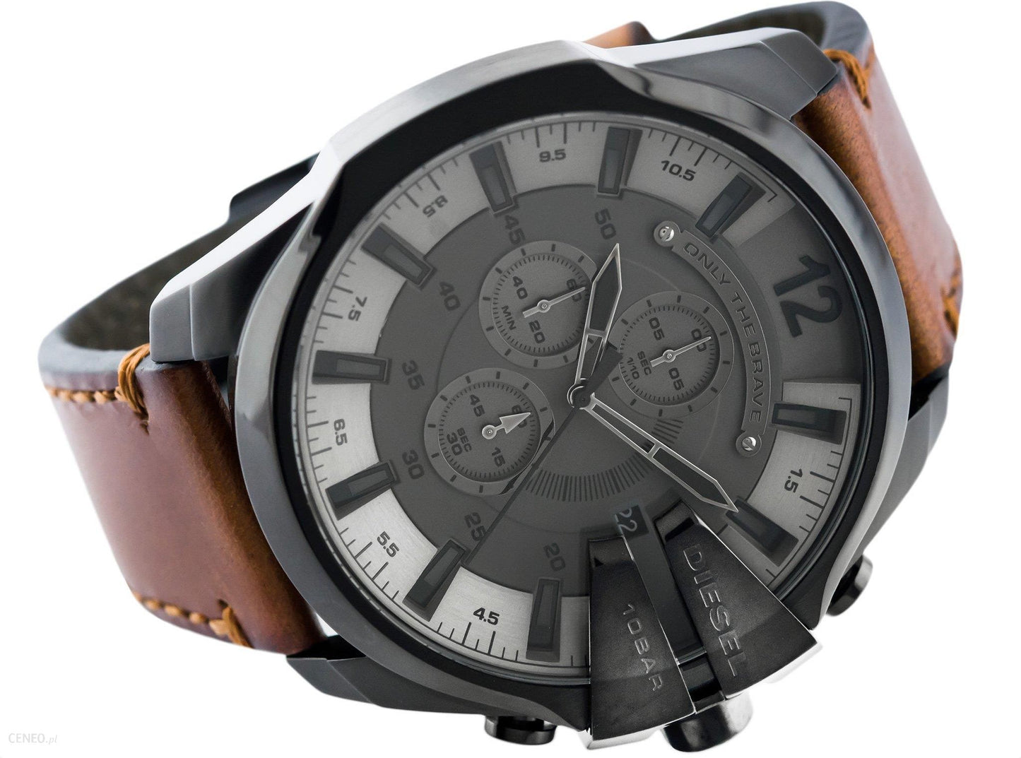 Diesel DZ4463 Mega Chief Chronograph Men's Watch – Grey Dial & Brown Leather Strap