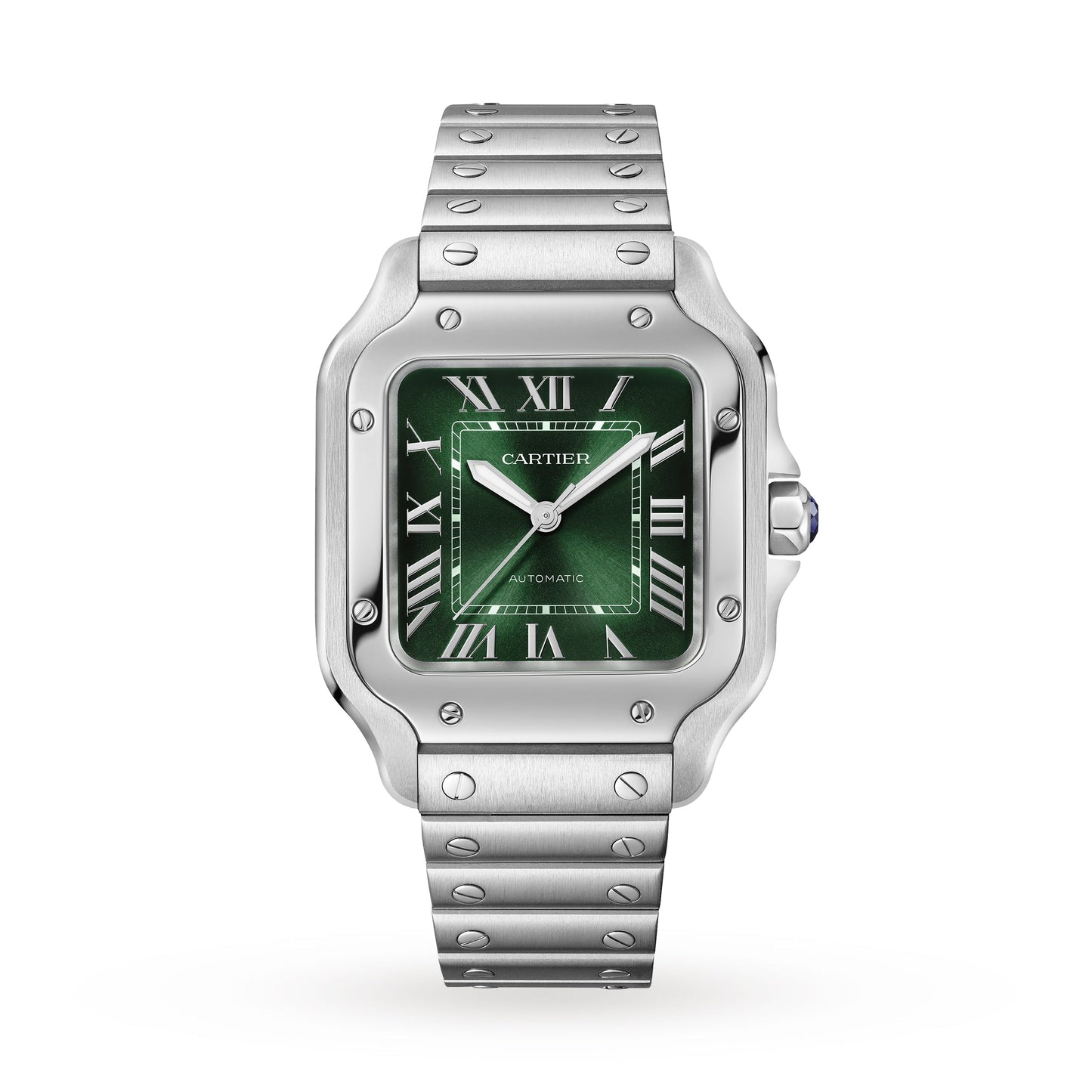 Santos de Cartier Medium Model | 35mm, Steel, Green Dial