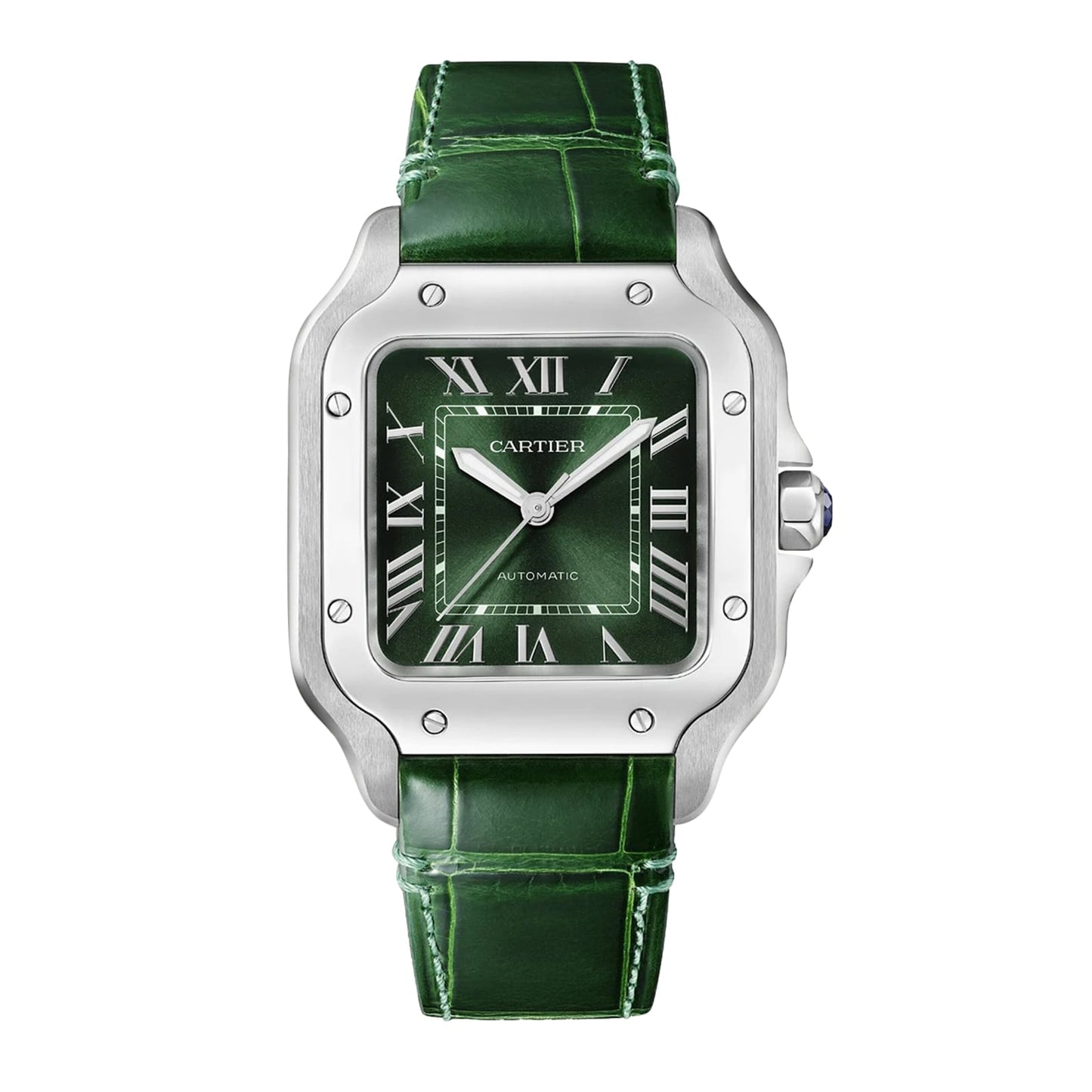 Santos de Cartier Medium Model | 35mm, Steel, Green Dial