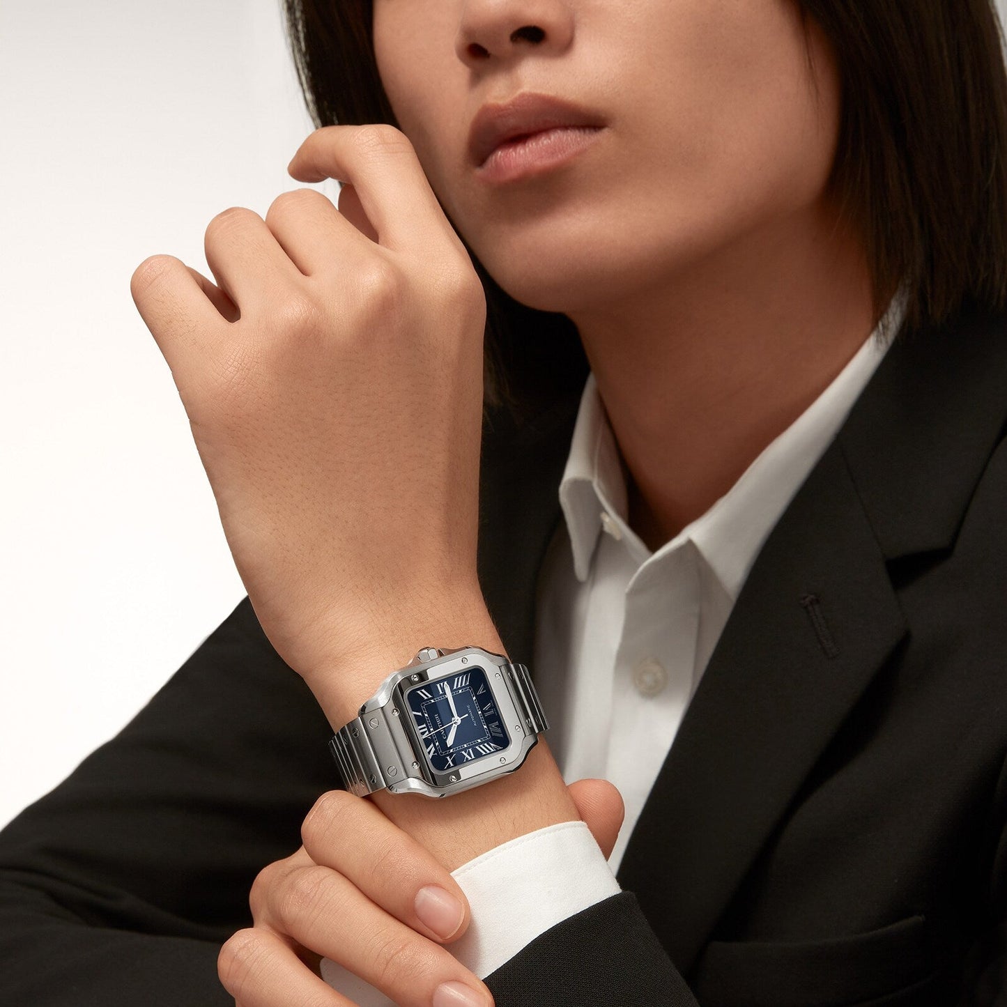 Santos de Cartier | 35mm, Steel, Blue Dial
