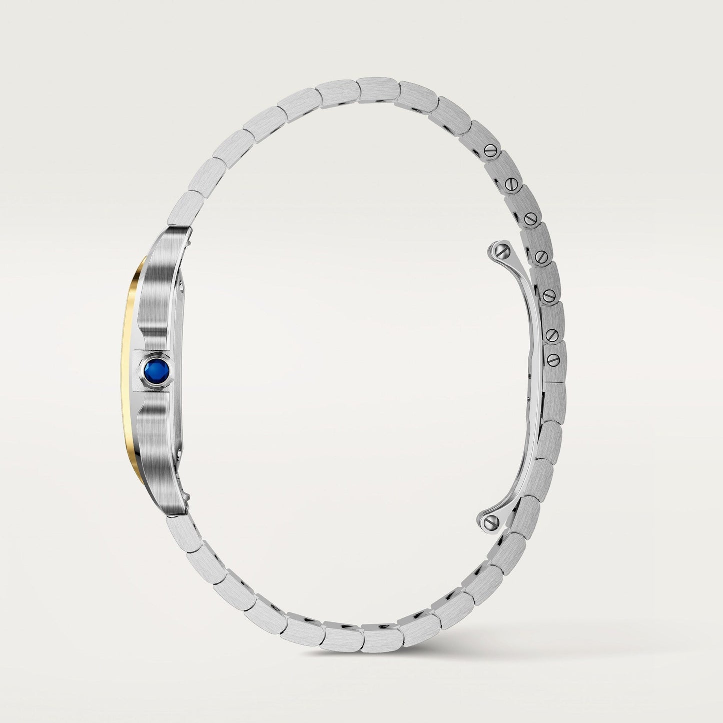 Santos De Cartier Watch | 27mm, Two-Tone Steel & 18K Yellow Gold, Steel, Silver Dial