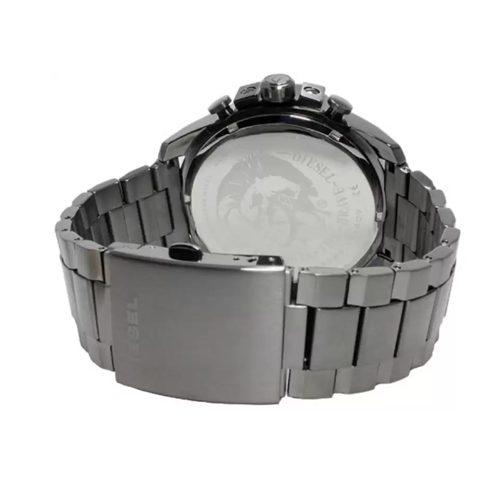 Diesel DZ4466 Mega Chief Chronograph Men's Watch – Grey Dial & Grey Stainless Steel Strap