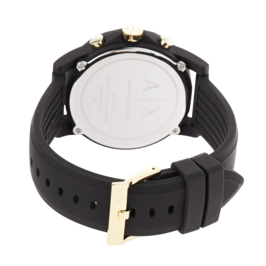 Armani Exchange Outerbanks AX7105 Men's Chronograph Watch – Black Dial with Black Stainless Steel Strap