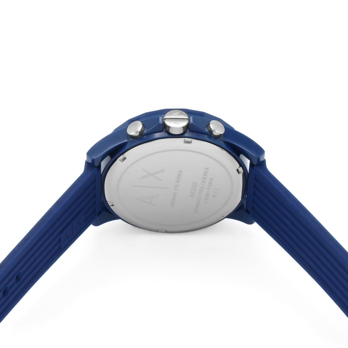 Men's Armani Exchange Outerbanks Chronograph Watch AX1327 – Blue Dial with Blue Silicone Strap