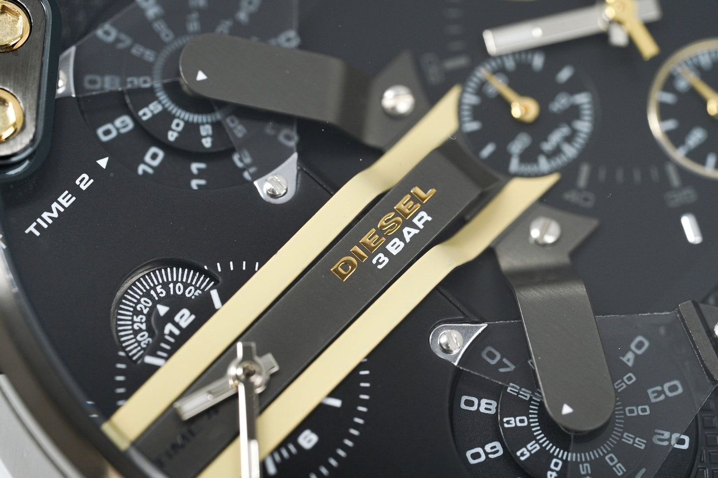 Diesel DZ7348 Mr. Daddy 2.0 Chronograph Men's Watch – Black Dial & Black Leather Strap