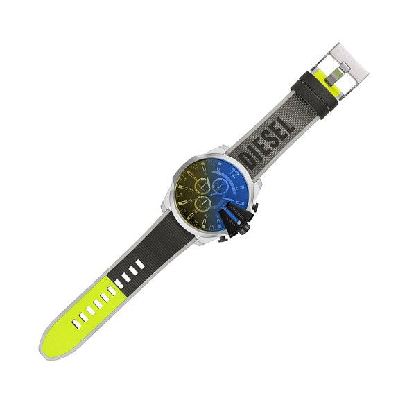 Diesel DZ4523 Mega Chief Chronograph Men's Watch – Black Dial & Grey Nylon Strap