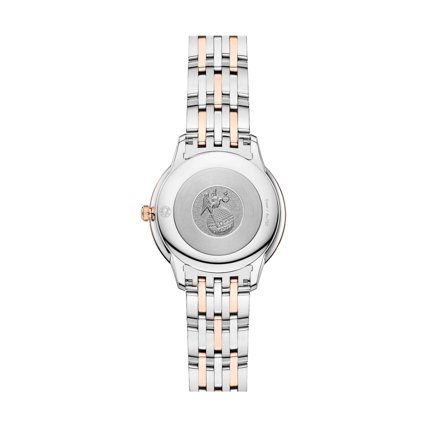 OMEGA De Ville Prestige Quartz Steel and Sedna Gold 30mm - White, Mother-of-Pearl on Bracelet