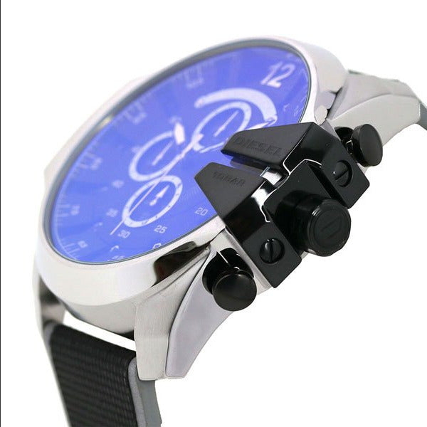 Diesel DZ4523 Mega Chief Chronograph Men's Watch – Black Dial & Grey Nylon Strap